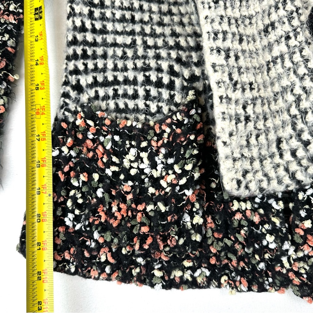 La Fee Verte Anthropologie Oona Confetti Eyelash  Open Front Cardigan Office - Picture 9 of 9